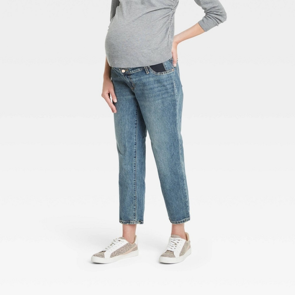 Under Belly Cropped Vintage Straight Maternity Jeans